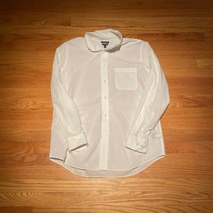 Men’s White Croft & Barrow Button Up Shirt Neck Size 16 (34/35) GUC